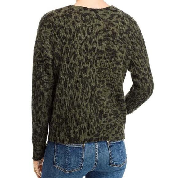 RAILS Wool/Alpaca Blend Joanna Animal Print Crewneck Sweater in Olive Leopard - Picture 11 of 12